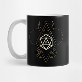 Esoteric Polyhedral D20 Dice Tarot Five Mug